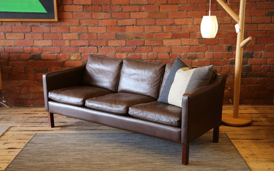 Vintage Danish leather sofa